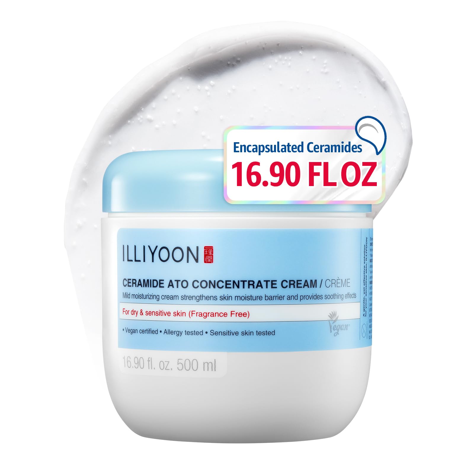 Illiyoon Ceramide Ato Concentrate Cream | Moisturizer for Dry & Sensitive Skin, 100hr Lasting Hydration, For Face & Body, Gentle for Infants, Moisture Barrier Repair, Vegan Certified, 6.76 fl.oz.